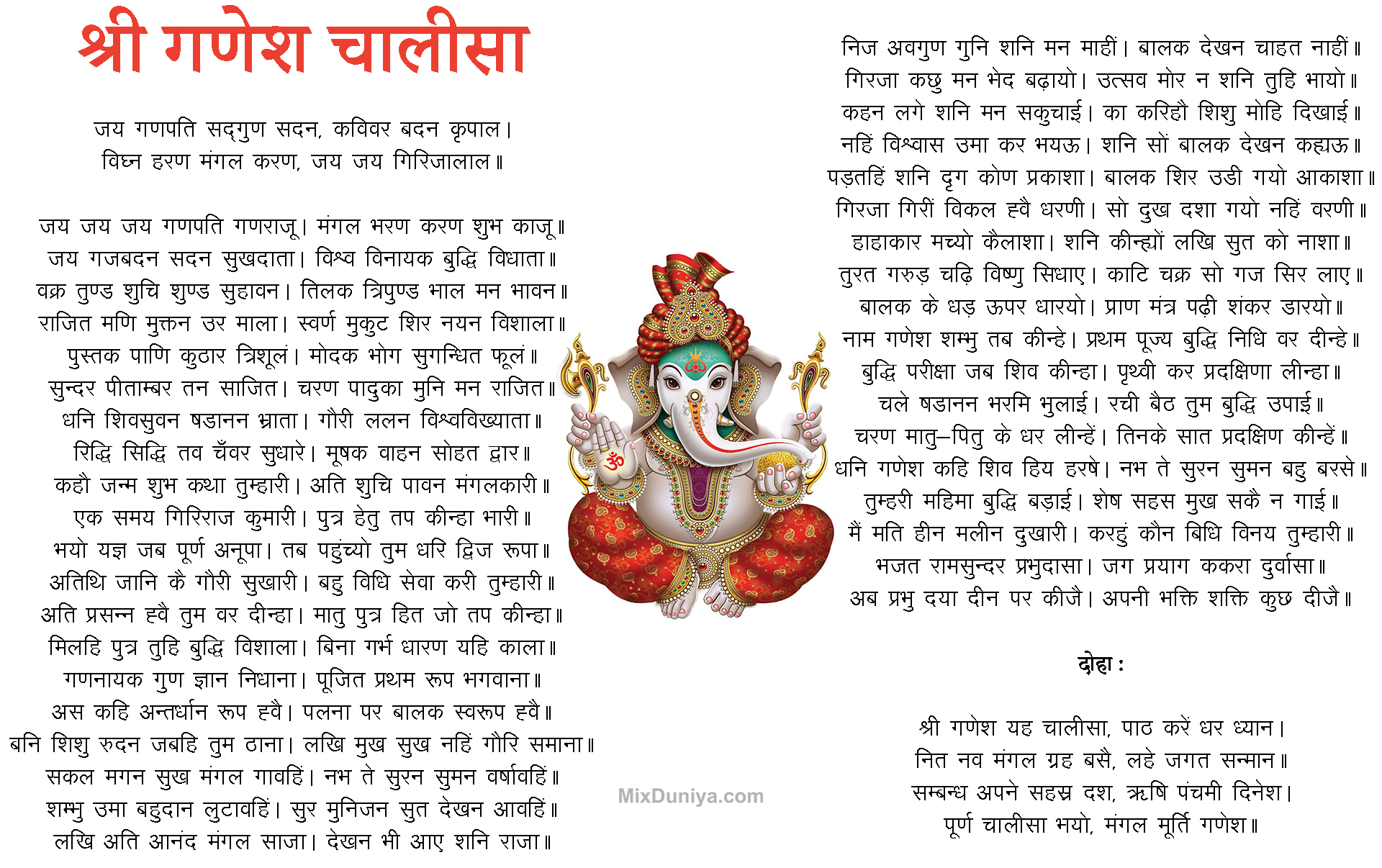 Shree Ganesh Chalisa in Hindi